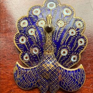 Antique/Vintage Enameled Peacock Pin